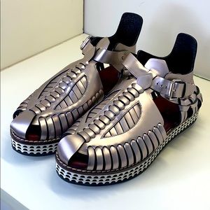 Proenza Schouler Silver Gladiator Sandal